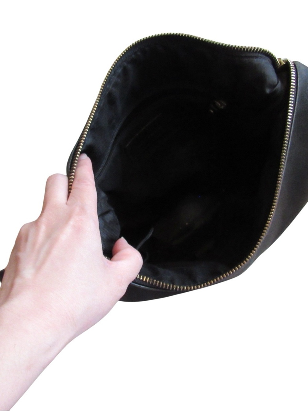 Ralph Lauren Black Leather Shoulder Bag Classic Minimalist Adjustable Strap - Picture 6 of 8